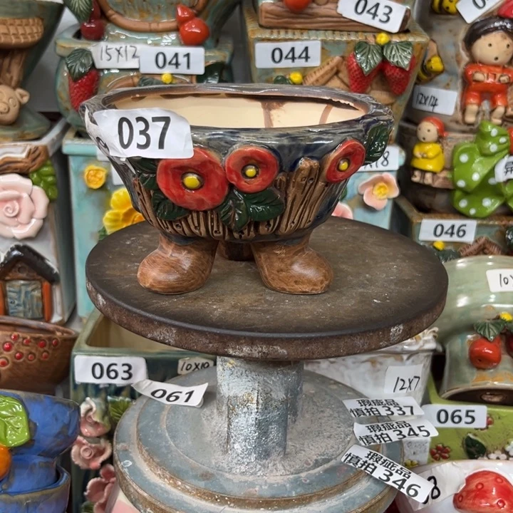 紫砂花盆粗陶材质多肉花盆