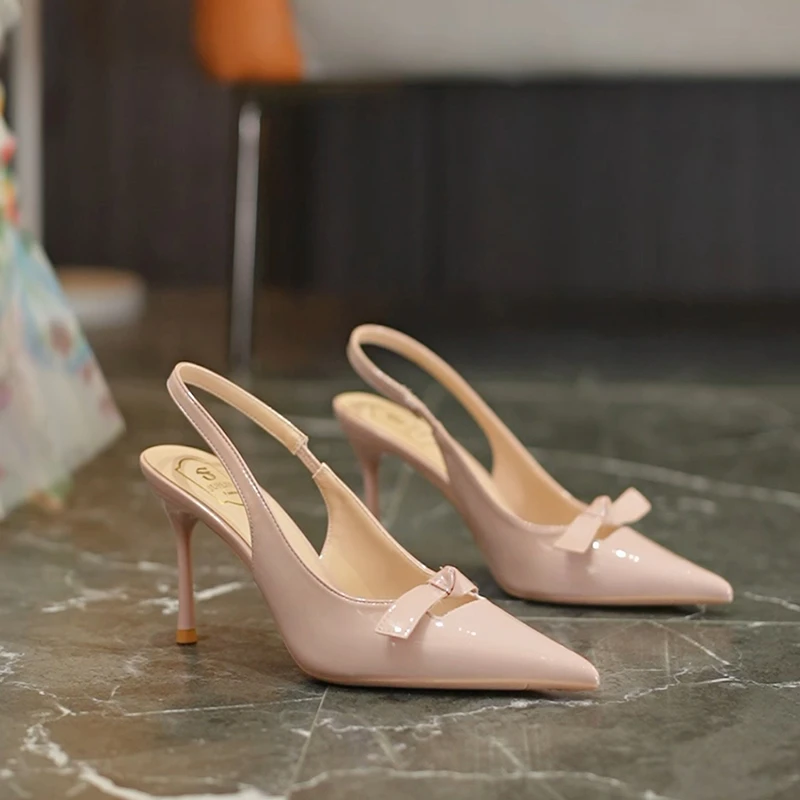 摩伊拉蝴蝶结赫本风格鞋子女款爆款2025新款洋气高跟鞋女细跟凉鞋