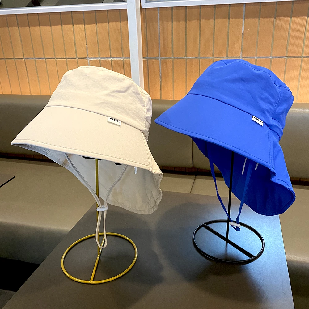 儿童帽子户外休闲简约大檐防晒披肩帽婴幼儿宝宝遮阳帽小孩太阳帽