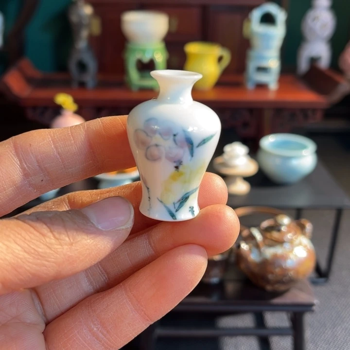 摆件微陶老王迷你花瓶