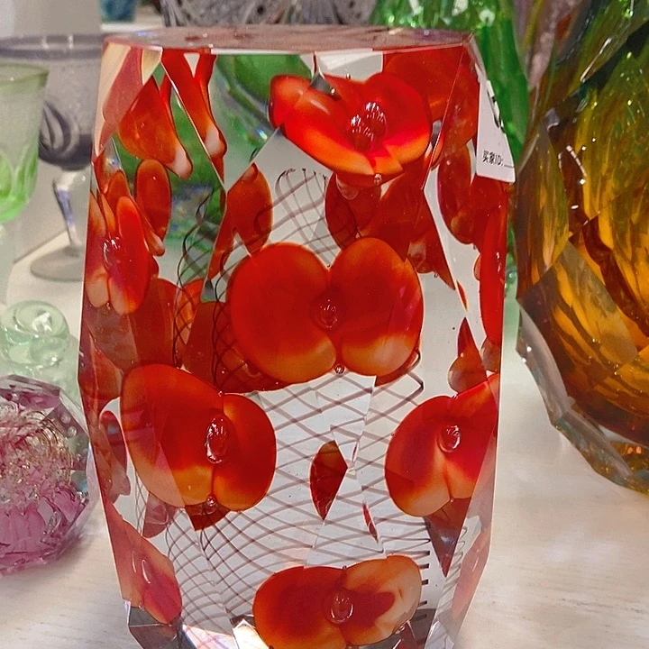 琉璃高度22厘米繁花琉璃摆件