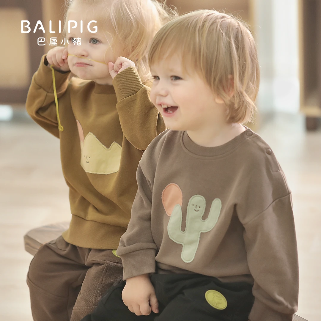 儿童卫衣2025新款男孩休闲春装女童春秋季男童潮帅气时髦炸街上衣