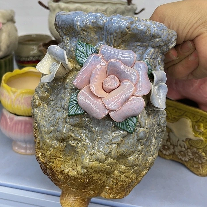 多肉绿植陶瓷花盆9.9包邮，有空