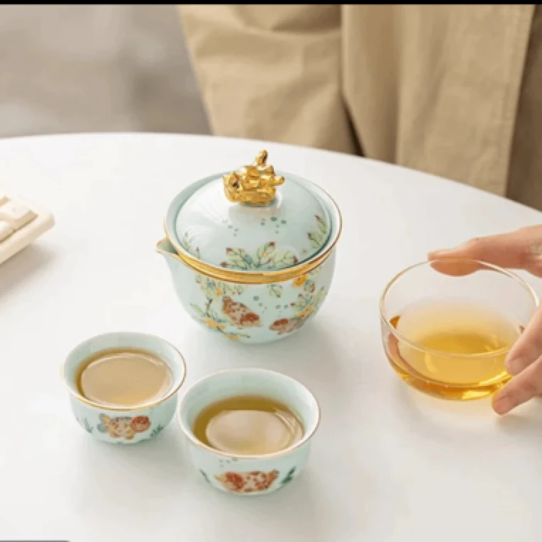 G032鸿运当头一壶两杯茶具