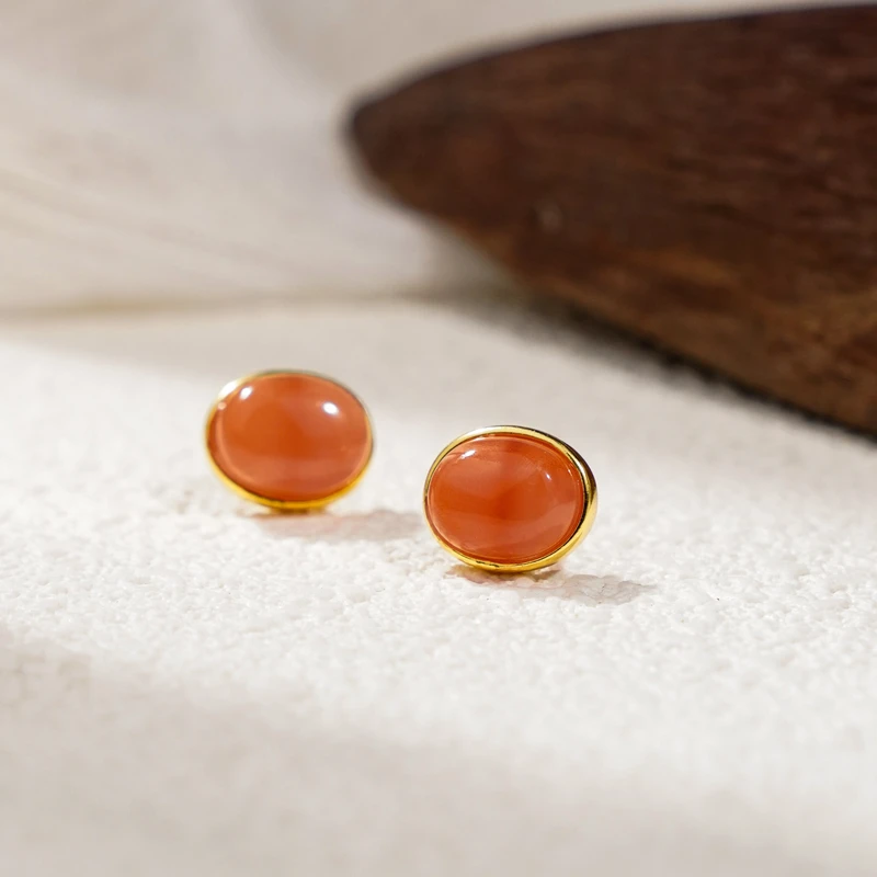 【富气】南红耳钉（天然珠宝多样性发其一）