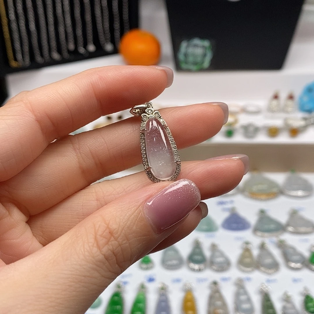 翡翠银S925镶嵌吊坠(不含链)