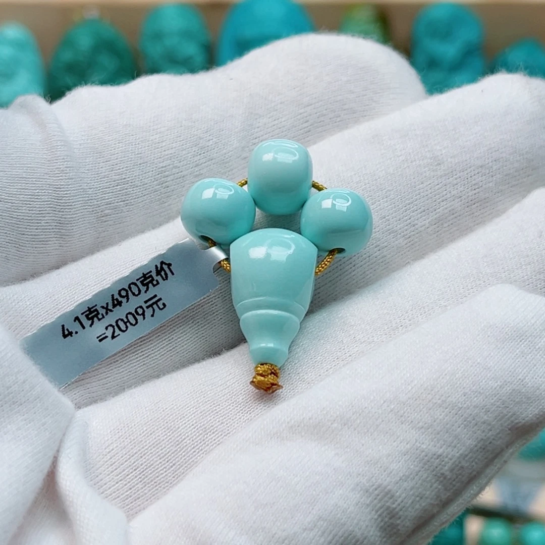 绿松石未镶嵌卡10三通/卡8.6腰珠/卡9顶珠