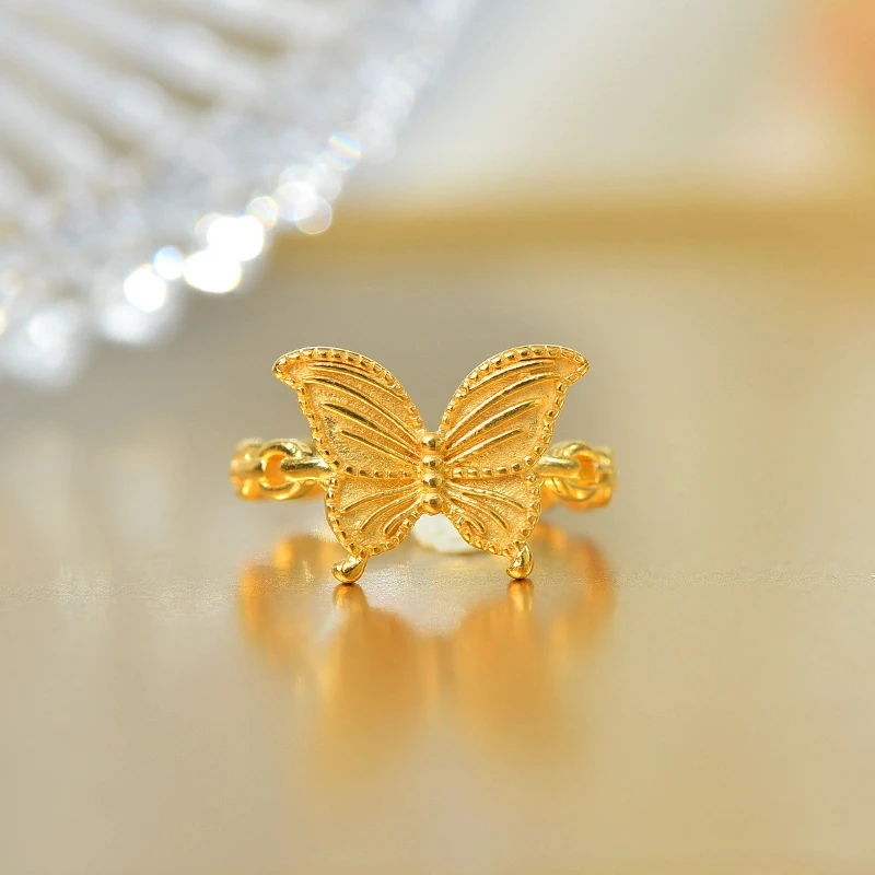 足银戒指 足银2025款手工蝴蝶戒指轻奢七夕情人节送女友精美