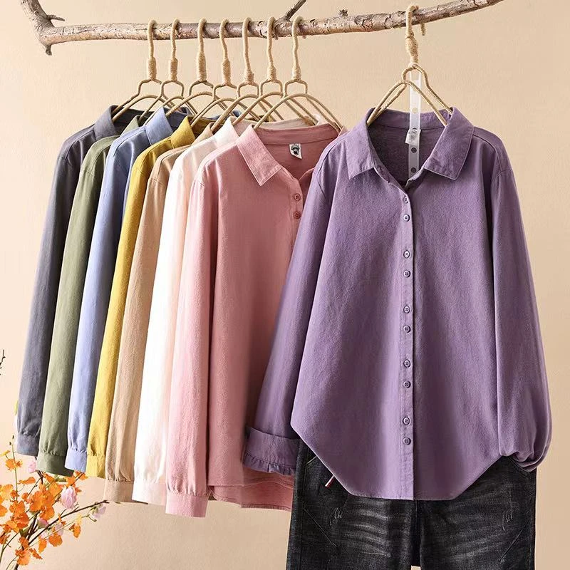2025新款双排扣磨毛纯色爆款长袖衬衫气质休闲减龄简约百搭春秋