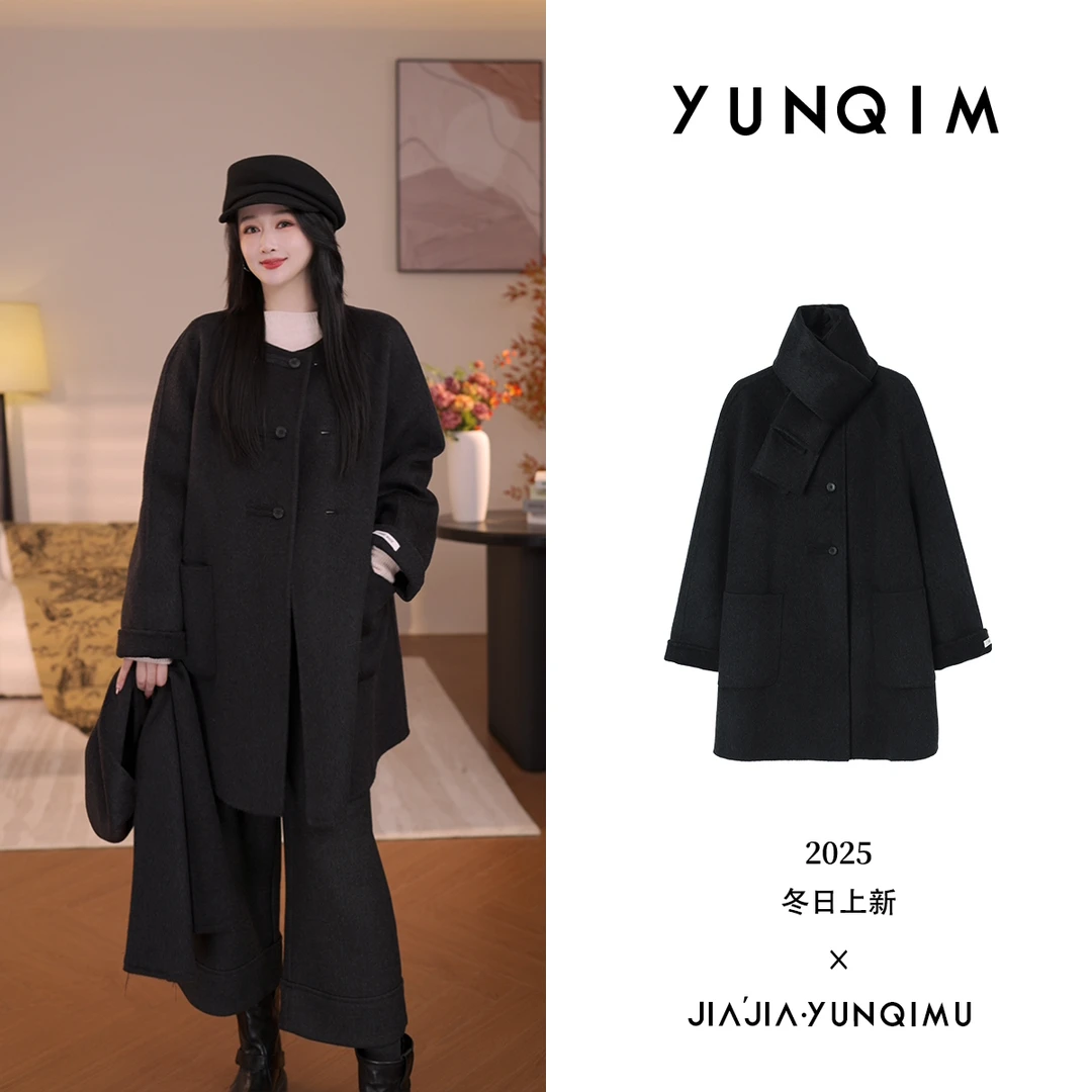 JIAJIA【墨池】呢子100%绵羊毛时尚毛呢外套常规气质女JQ510A116