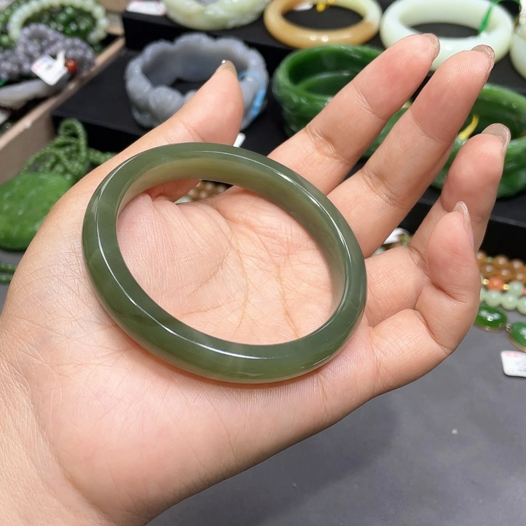 和田玉手镯62圈口11未镶嵌