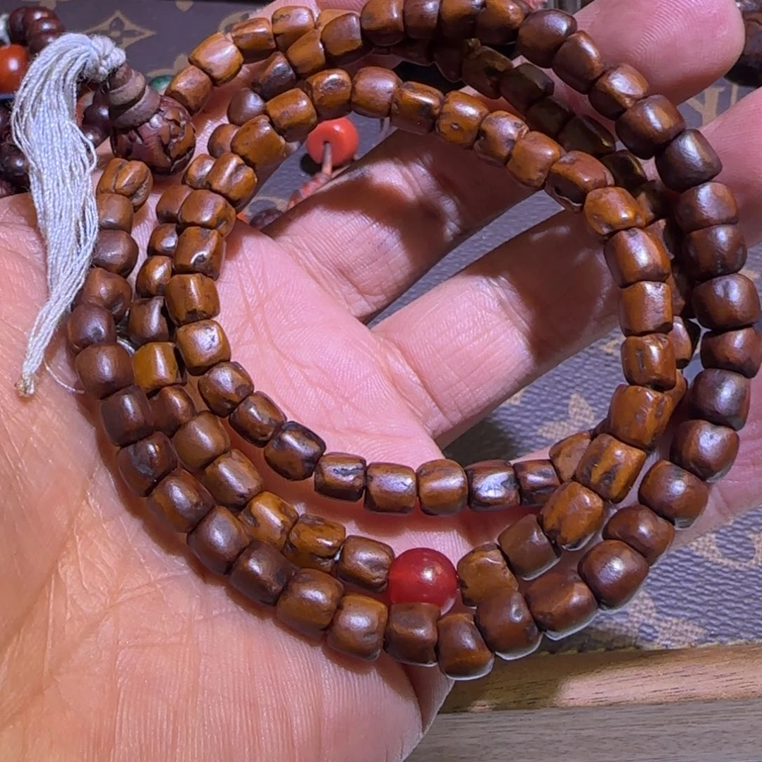 玻璃DIY藏弟出品，藏区老念珠白1