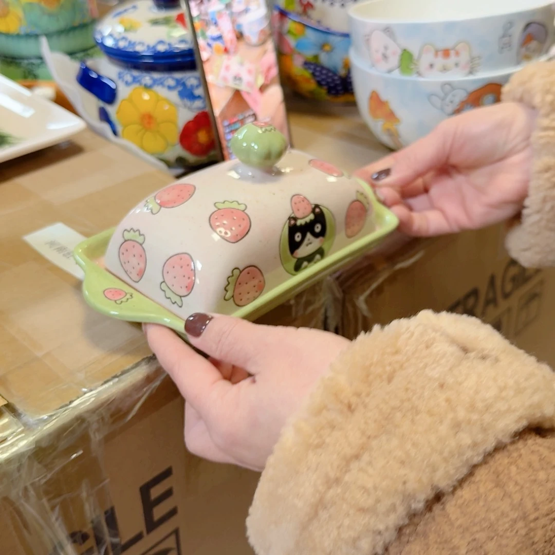 瓷黄油盒一只看图