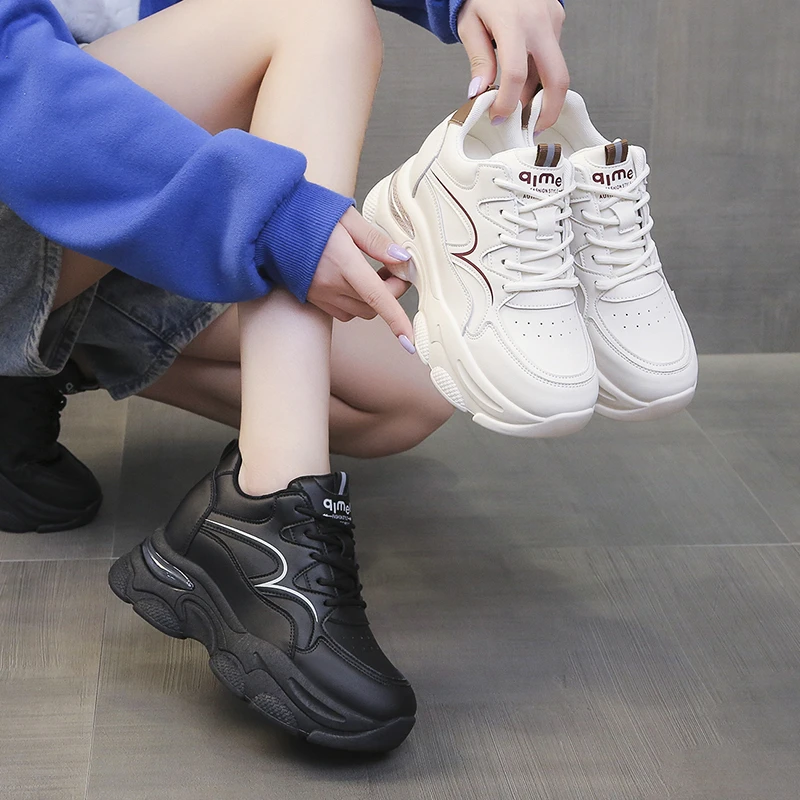 新款2024增高7.5公分内增高老爹鞋时尚百搭显廋网红休闲女鞋皮