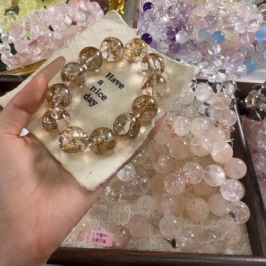 ****未镶嵌水晶手链金箔19改15手围