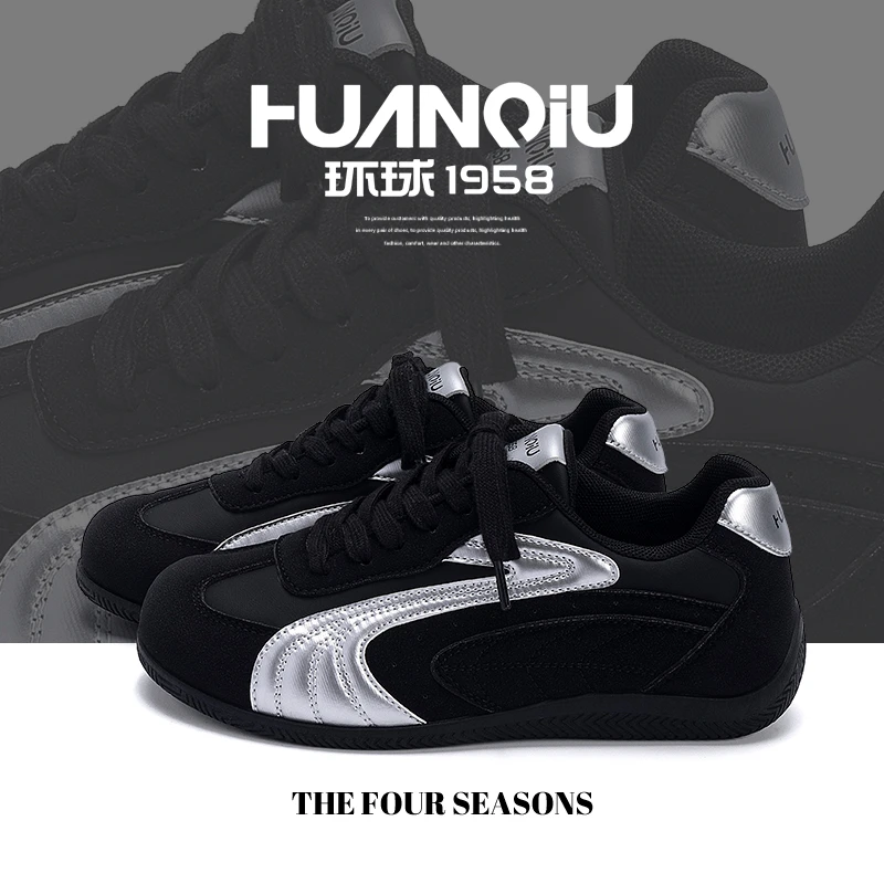 环球爆款德训鞋女款2025新款秋季百搭休闲运动赛车鞋子内增高女鞋