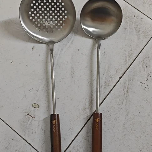 瑕疵品勺，，漏，，，，木柄