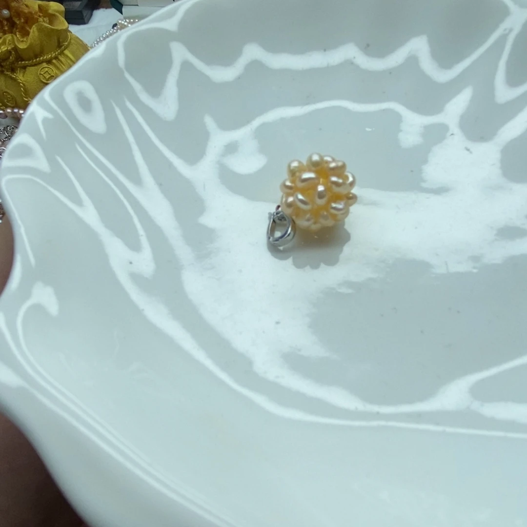 天然淡水珍珠无人工干预淡水珍珠银S925镶嵌