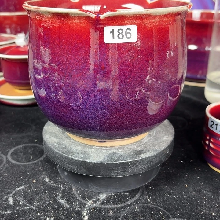 186全手工拉坯钧瓷原矿釉茶洗