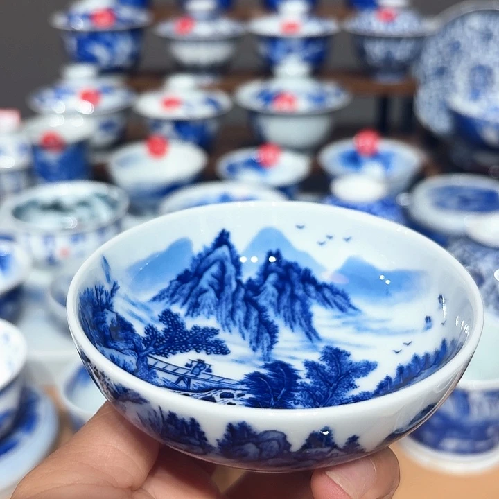 景德镇纯手工手绘普洱杯
