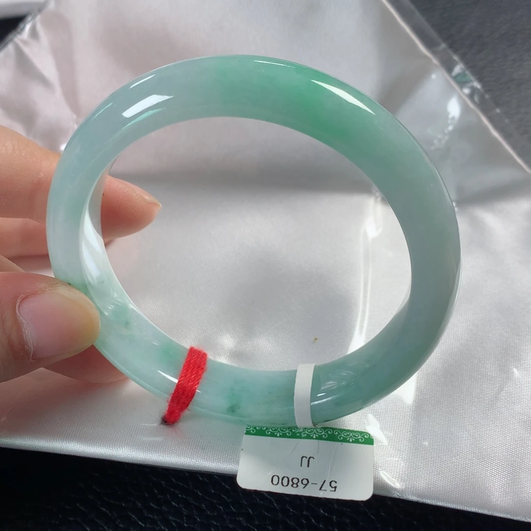 翡翠手镯未镶嵌缅甸天然翡翠手镯57圈口