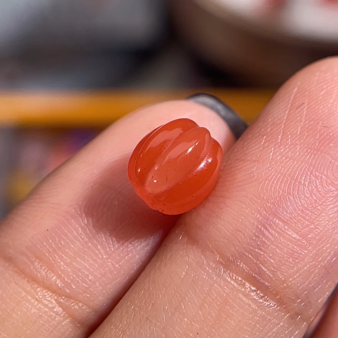 小***学南红玛瑙未镶嵌瓜珠 7x7.3mm 不换退