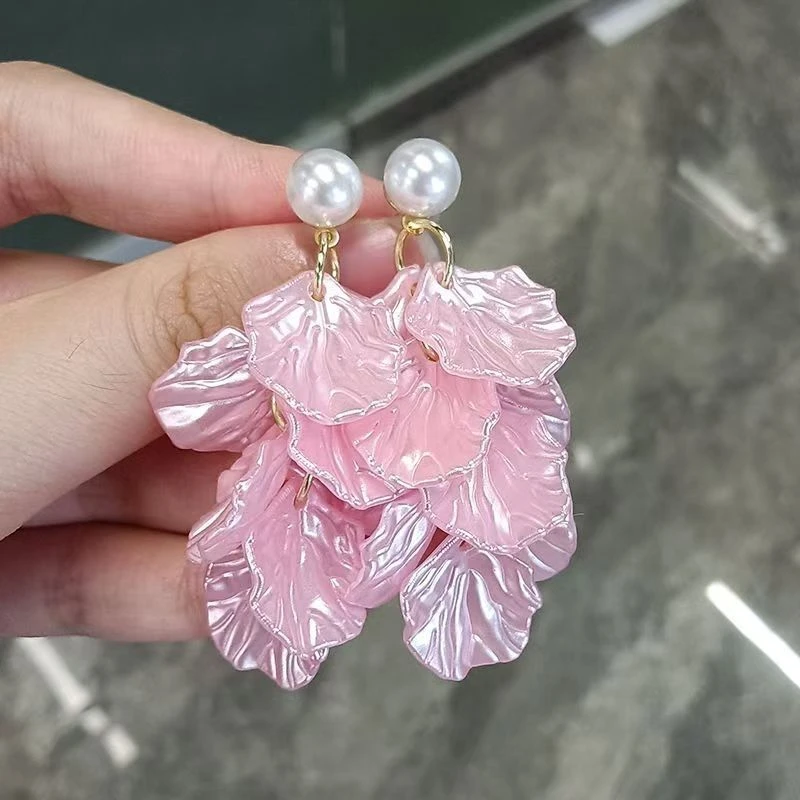 合金耳饰 长款流苏法式耳环甜美新款2025爆款气质耳坠高级感耳饰