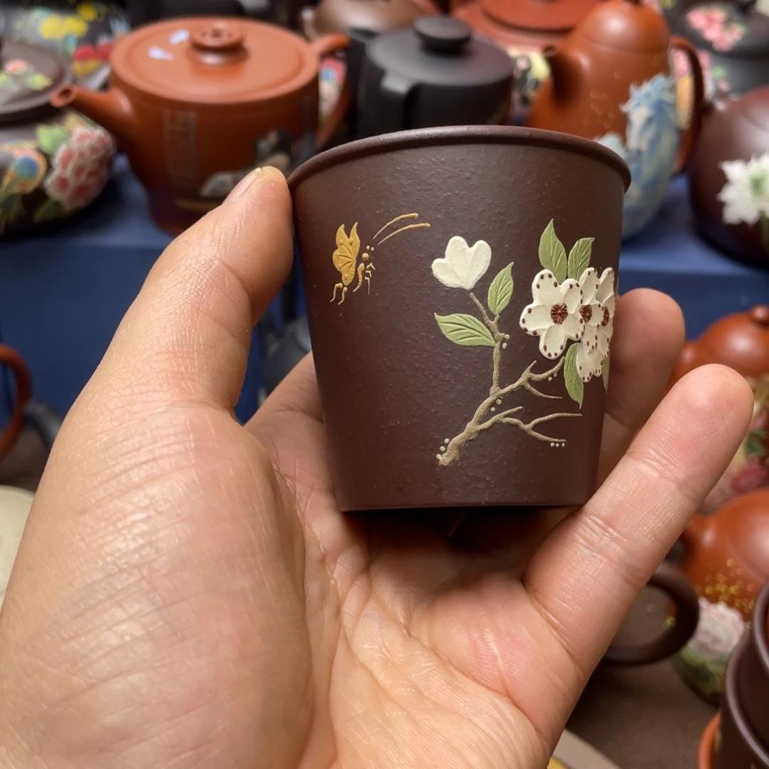 茶杯红泥紫砂主人杯100cc