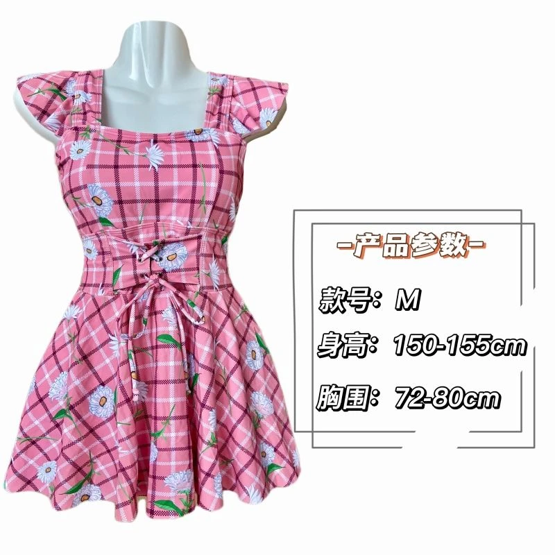 连体游泳衣泳装ins女孩女童可爱保守显瘦连体式游泳馆