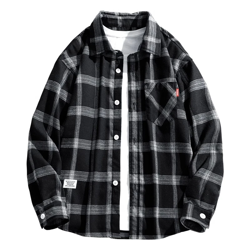 Cebrodz大码衬衫男士长袖潮流春季宽松格子外套胖子加肥加大300斤