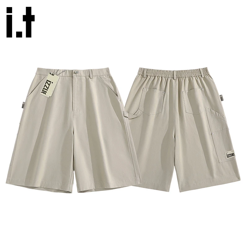 i.t izzue马丁工装短裤男款夏季痞帅潮男裤子时尚百搭纯棉五分裤Y