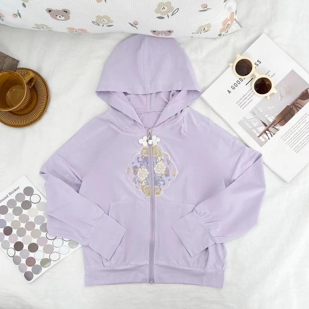 女童2025夏季新款国风冰丝防晒衣(尺码偏大-按身高拍)B1735