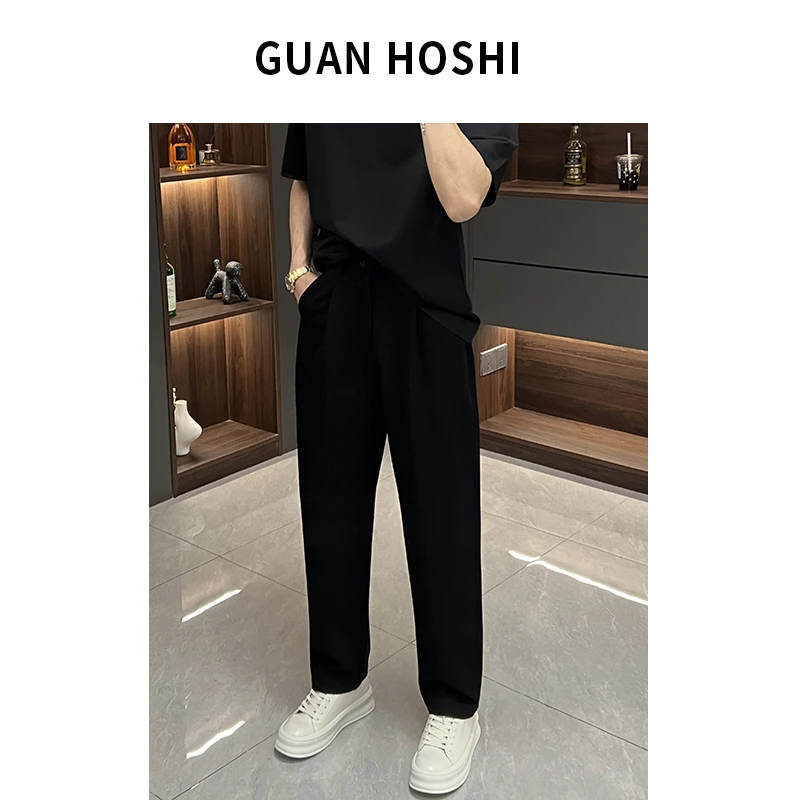 【冠什么希男装】春季升级2.0-阳离子直筒休闲裤宽松垂感高级感长裤