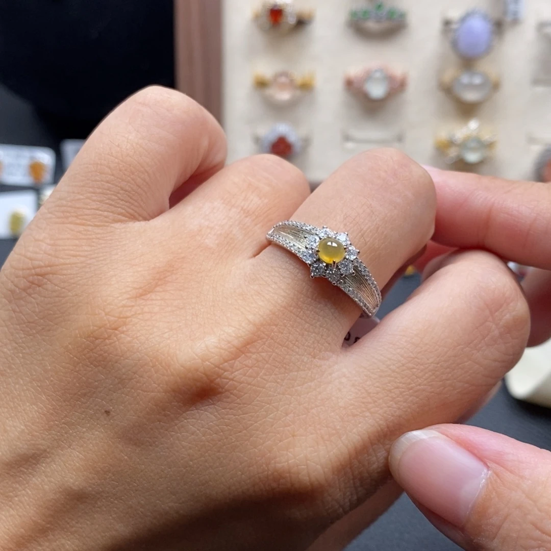 翡翠银S925镶嵌戒指