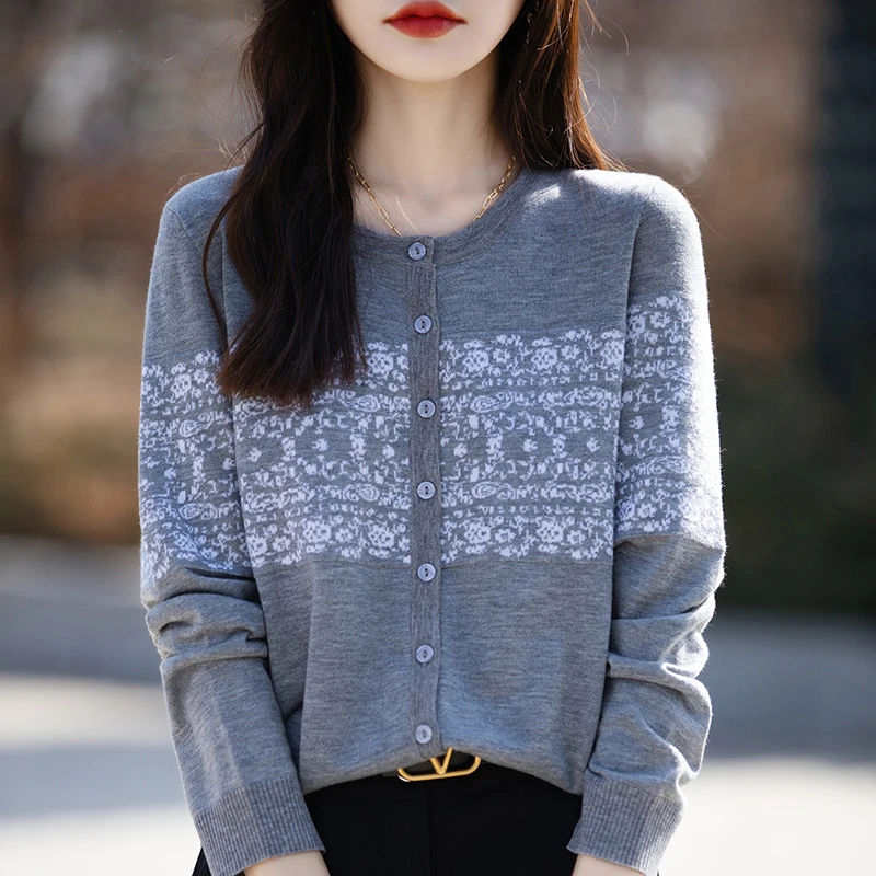 哥弟阿玛施正品羊毛衫2025秋季新款时尚百搭简约韩系针织开衫休闲