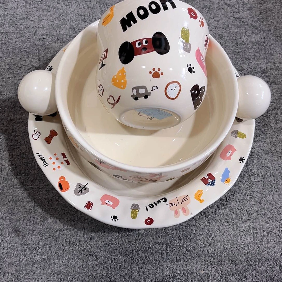 月亮小狗3件套陶瓷餐具系列