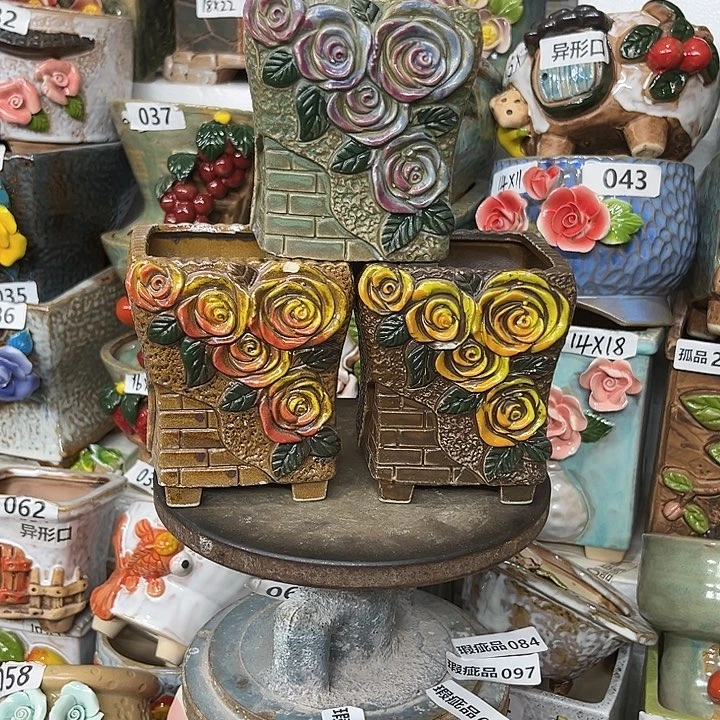 紫砂花盆粗陶材质多肉花盆