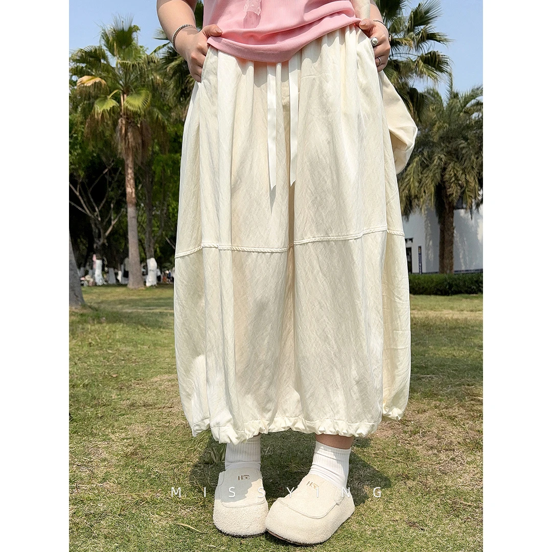 应小姐【黑白气球】微胖大码女装夏季时尚设计感高腰显瘦百搭半身裙