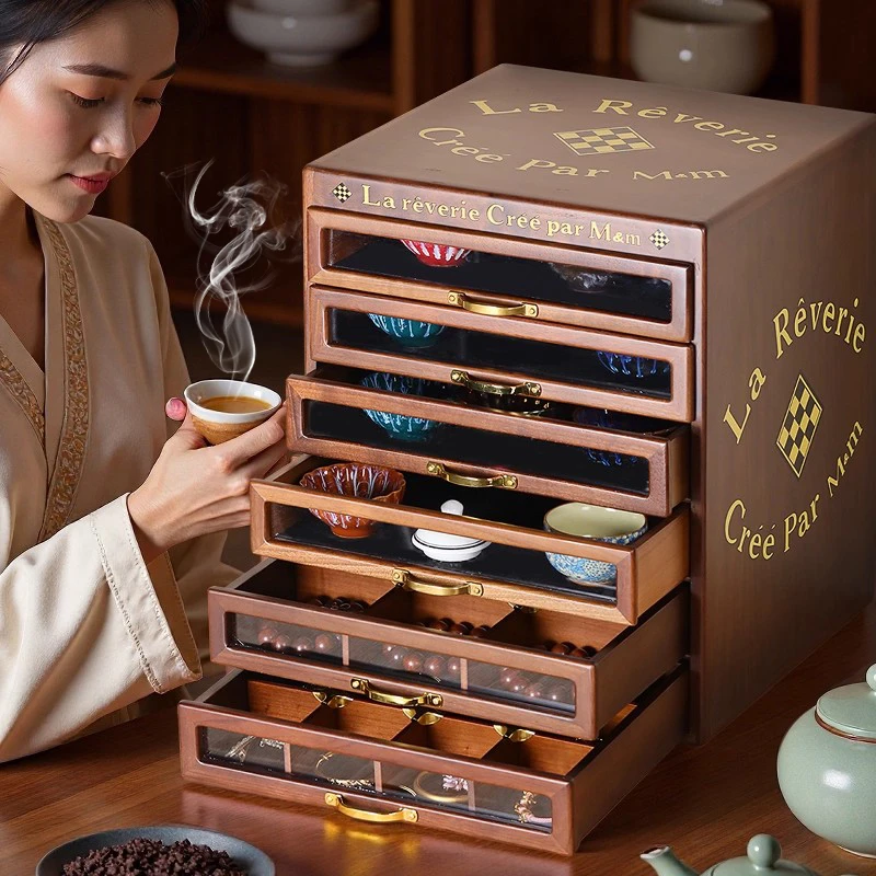 首饰盒/箱 G牌牙科柜文玩手串茶具收藏收纳柜收纳箱首饰收纳盒