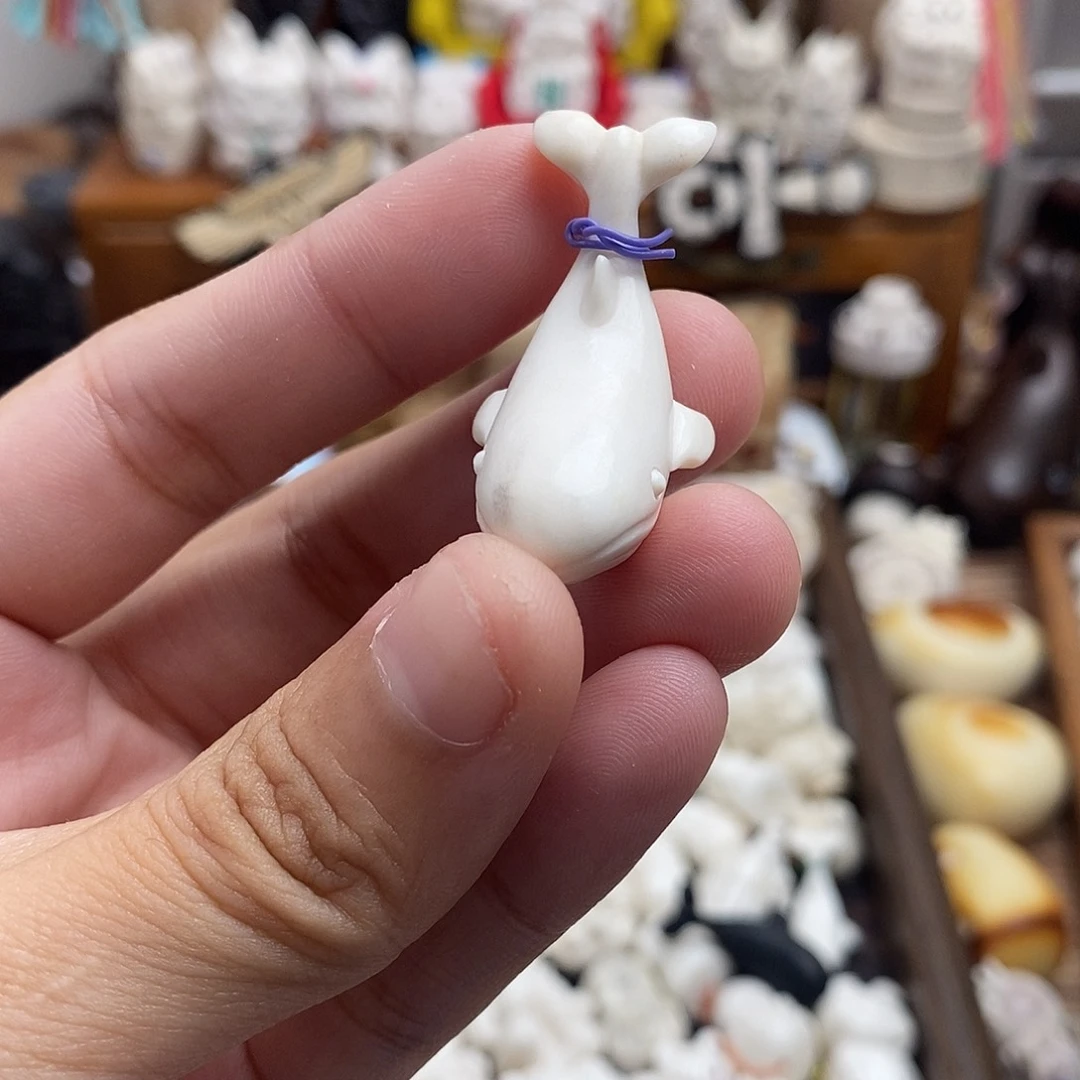 鹿骨把件c28鹿角鲸鱼