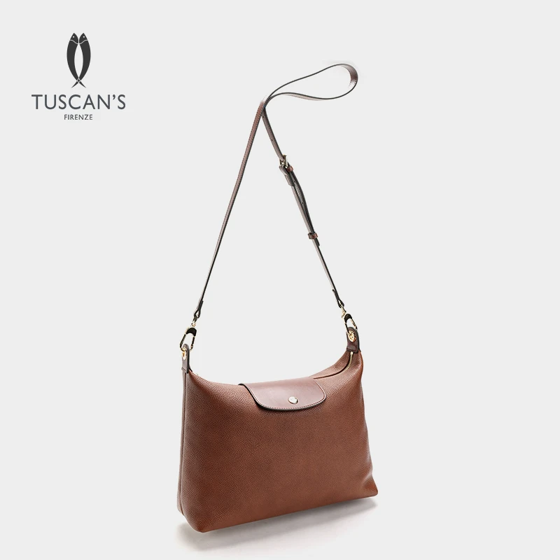 时尚复古福宝皮牛皮大容量饺子包单肩包斜挎包