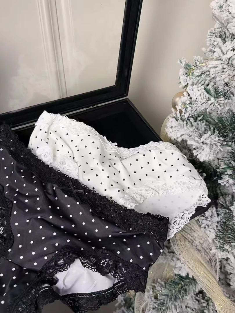 日系可爱蕾丝少女冰丝三角内裤
