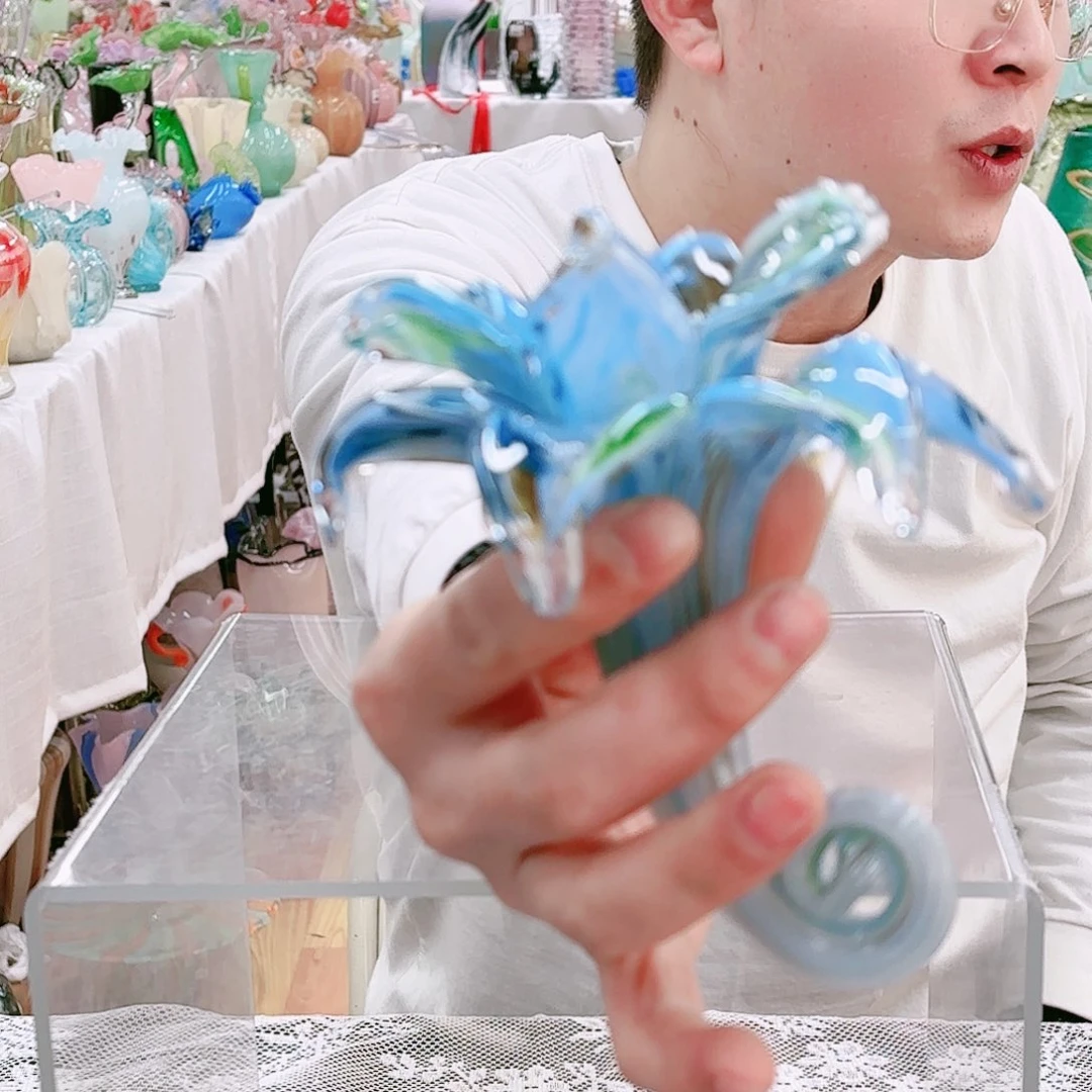 瑕疵福利不退不换琉璃花瓶艺术品