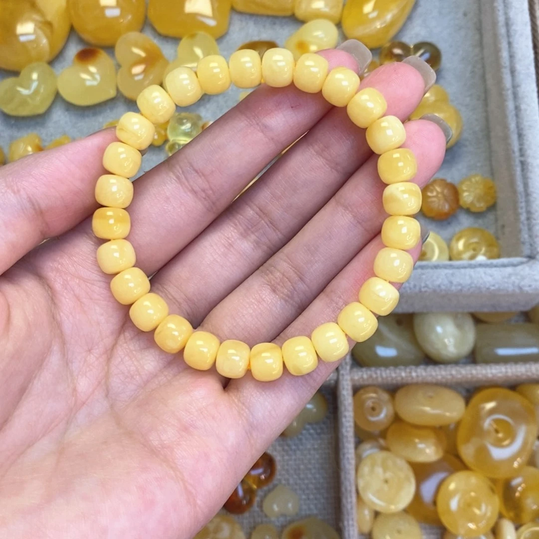 蜜蜡颈饰未镶嵌8+精工老型单圈