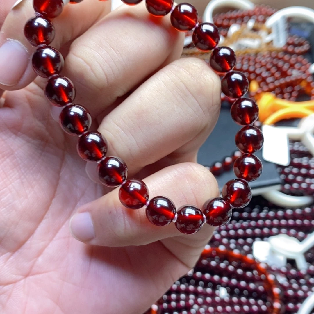 呢***呢石榴石未镶嵌手链8.3mm