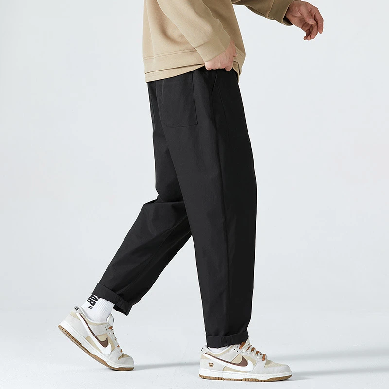 秋季男士潮流百搭宽松直筒休闲裤男款 2025 新款纯色轻商务长裤