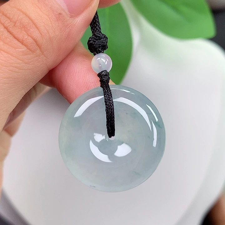 翡翠未镶嵌颈饰平安扣 24.6x5.7mm