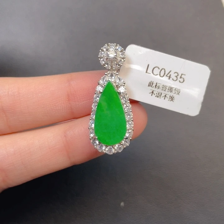 翡翠银S925镶嵌吊坠(不含链)