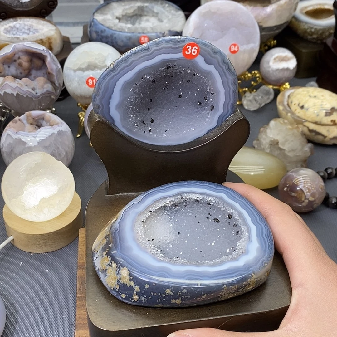 紫晶摆件未镶嵌聚宝盆