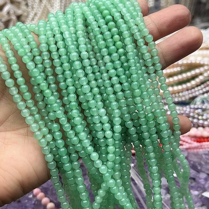 玛瑙/玉髓未镶嵌珠宝半成品2条4mm左右东陵玉